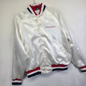 Vintage Satin Bomber Jacket Men L  Charles Ingle Voiture 90 Washington